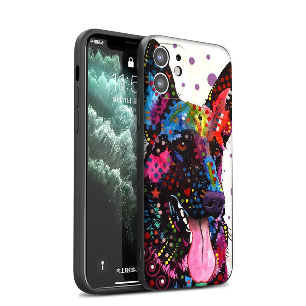 GX73 Мягкий силиконовый чехол с немецкой овчаркой для iPhone 13 12 Mini 11 Pro XS Max XR X 8 7 6 6S Plus 5 5S SE 2020 iPhone 5 5s SE