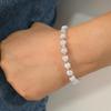 Handmade Ice-cracked Crystal Elastic Beaded Bracelet, Fashionable Temperament Stacked with Jewelry and Less Heart