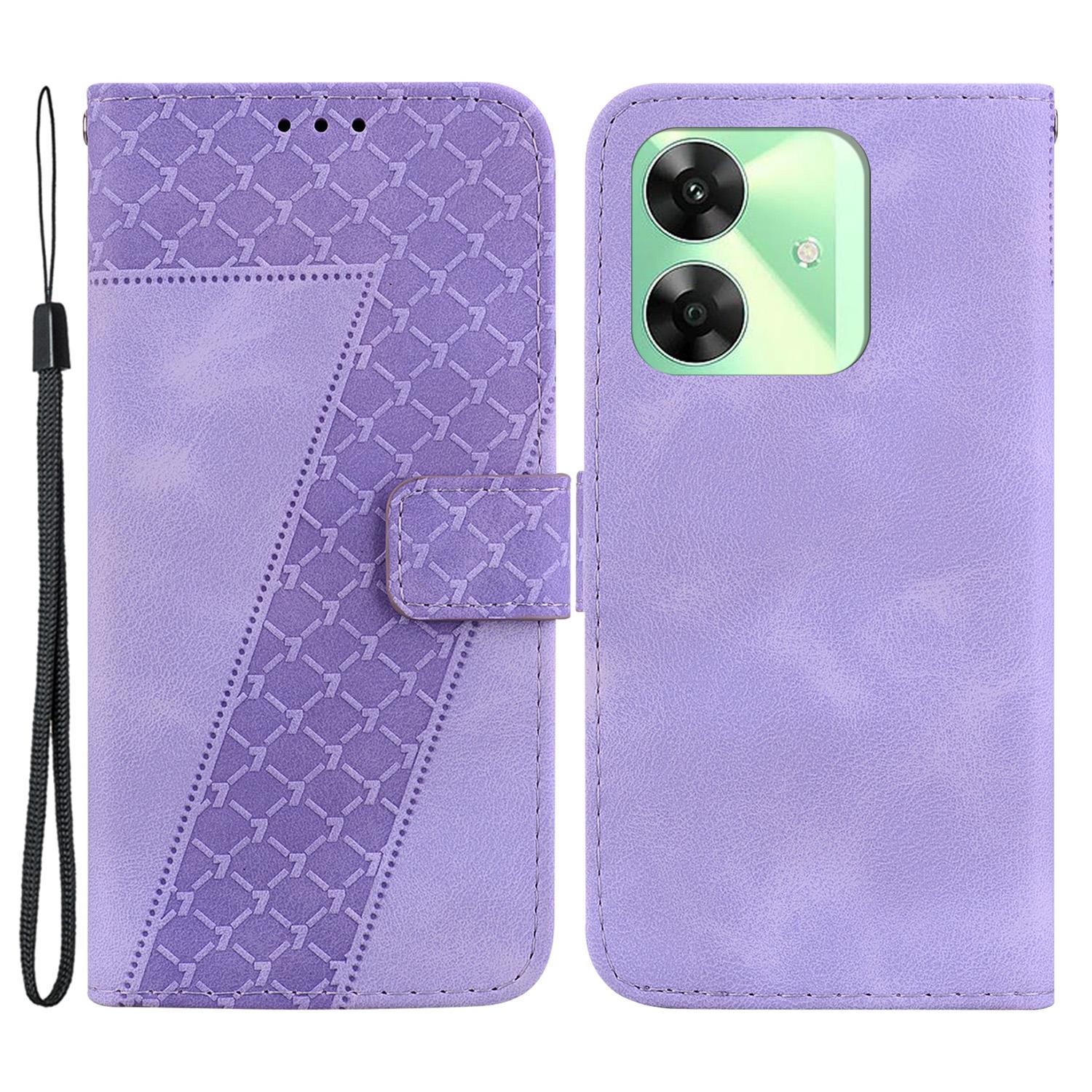 

For Realme Note 60x 4G/C63 4G/C61 4G/Narzo N63 4G Case Leather Phone Cover 7-Shaped Pattern Imprint B
