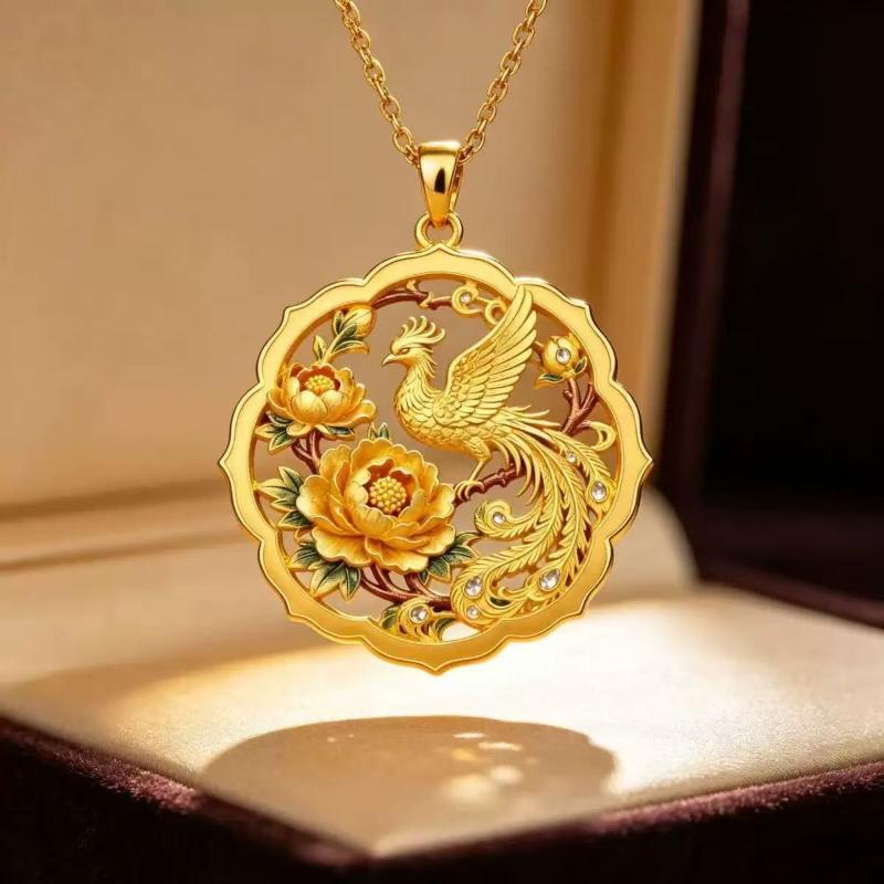 Painted Alloy Enamel Pendant Artistic Chinese Style Skin-friendly Jewelry for Women Traditional Costume Matching Accessory
