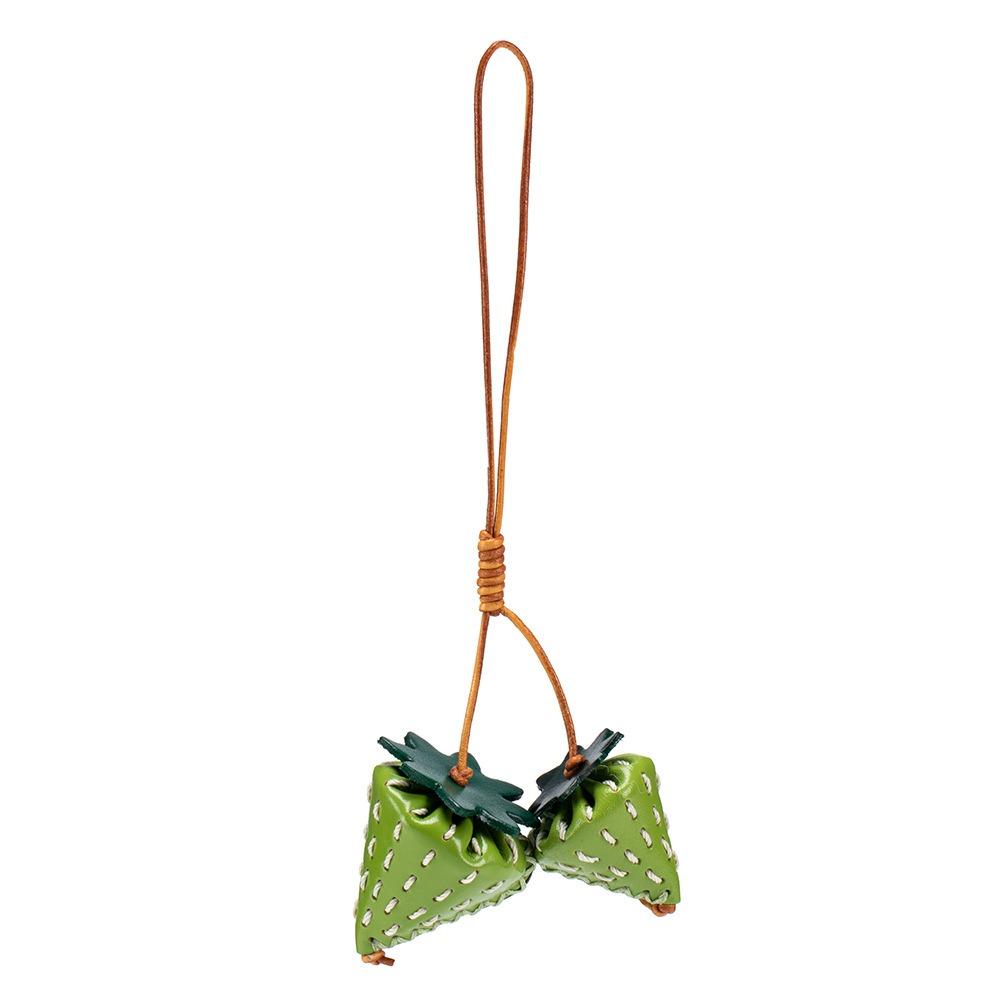 Pear Fruit Pendant Strawberry Bag Pendant Multi-color Leather Keychain  Car Accessory