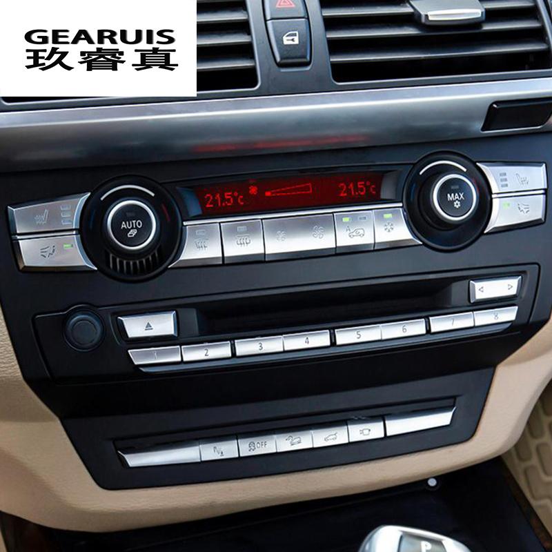 Car Styling Wind Volume Air Conditioning Switch Fan Buttons Covers Trim Stickers For BMW X5 X6 E70 E71 E72 Interior