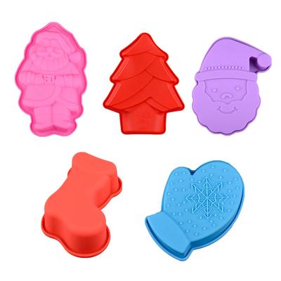 1Pc Small Silicone Mould Christmas Tree Santa Claus Snowflakes Baking Cake Tool Molds Xmas Party Decoration
