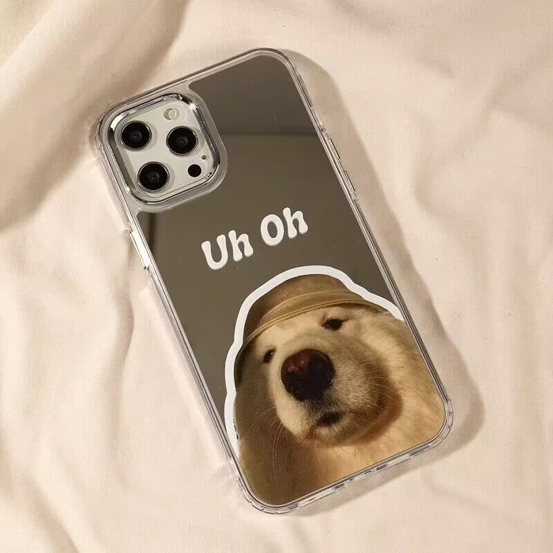 

Lovely Cat And Dog Pattern Mirror Face Phone Case For iPhone 16 15 14 13 12 11 Pro Max XS Max XR 7 8 Plus Shockproof Back Cover iPhone 14 Pro
