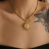 NEW VINTAGE SUN NECKLACE EARRINGS SET Dazan 2025 Summer HOT 18k Gold Plated Tarnish Free Stainless Steel Lover Set Jewelry