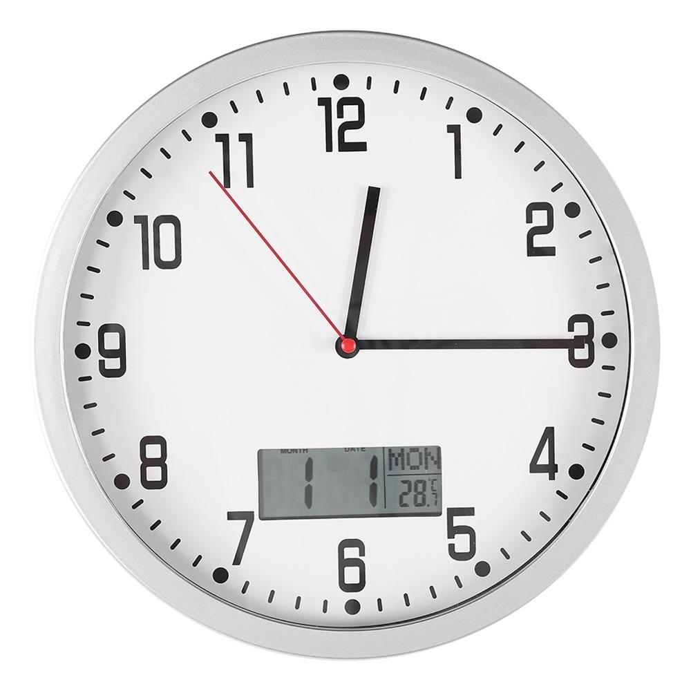 Wide Readable LCD Screen Temperature Display Wall Timepiece Living Room Wall Decoration