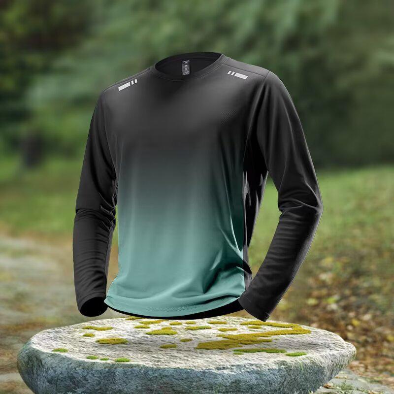Herren Schnelltrocknendes Langarm-Sportoberteil für Laufen, Radfahren, Fitness und Outdoor-Aktivitäten.
