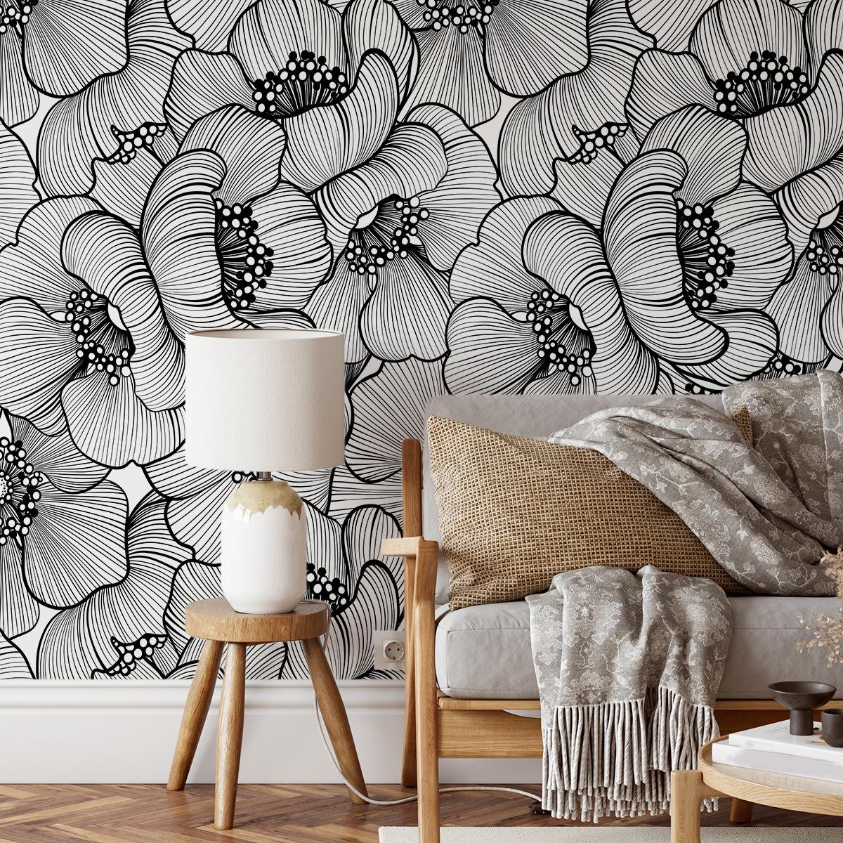 

Painted Green Plant Pattern Thickened Wallpaper Self-Adhesive Dining Room Background Wall Art Wallpaper Bedroom Living Room Wallpaper 55x122cm*2PCS