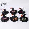 Pet Photo Prop Hat Halloween Cat Wizard Hat Bent Pointed with Pumpkin Bell Accessories Sequined Bow Festive for Cats Small Dogs