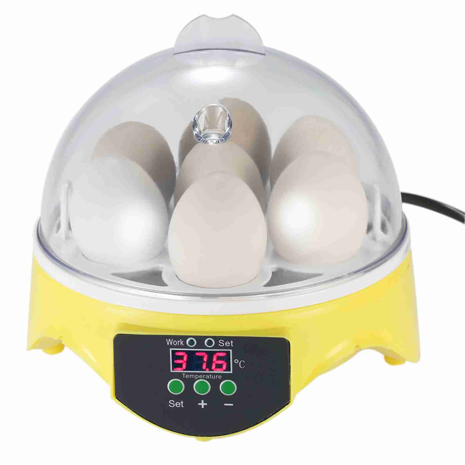 7 Jaj Mini Inkubator Cyfrowy do Jaj Wylęgarka Przezroczysty Maszyna do Wylęgu Jaj Automatyczna Kontrola Temperatury dla Kur EU Plug