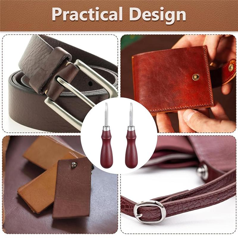 Leather Edge Skiving Beveler Set- For DIY Leathercraft Size Tool Kit 2 Pieces, 1.0 Mm& 1.5 Mm Thickness