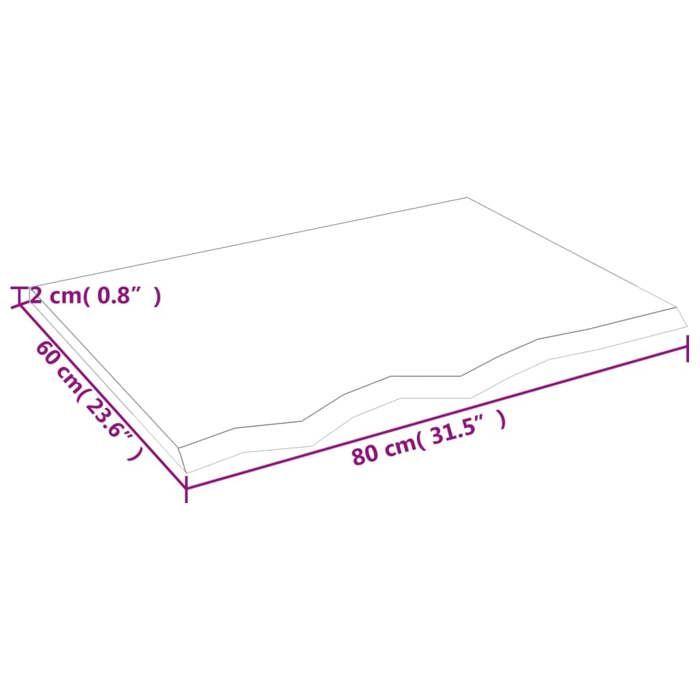 VidaXL Table Top 80x60x2 Cm Solid Untreated Oak Wood 3156296