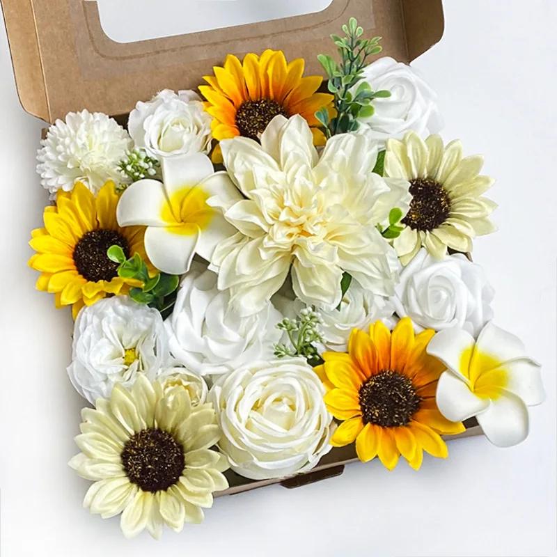 

Loeoi Multi-use Artificial Flowers Combo Box for Wedding Bridal Bouquets Table Centerpieces Arrangement Baby Shower Cake Decor