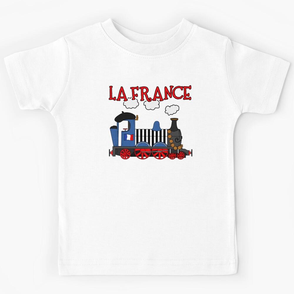 France Steam Train French Flag Kids T-Shirt 100