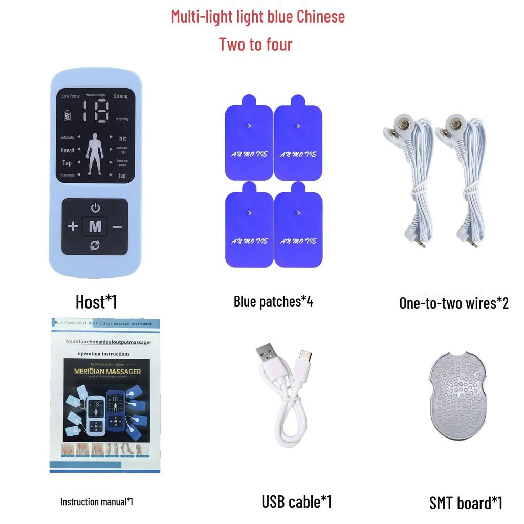 Rechargeable Multi-functional Meridian Pulse Massager with Chinese & English Settings