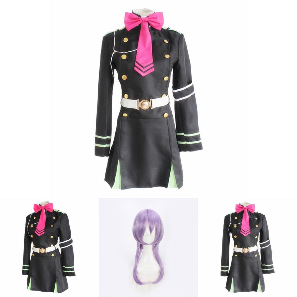 Stylish Black Shinoa Hragi Military Uniform Cosplay Dress From Seraph Of The End For Anime Lovers