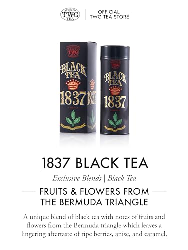 TWG Tea 1837 Black Tea | 100g Tinned Loose Tea | Signature Blend with Berry and Caramel Aromas | Tea Gift