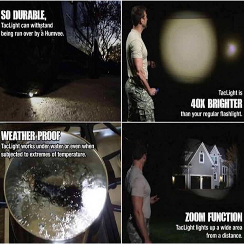 Exquisite 40x Strong Light LED Flashlight Long Shot Torch for Household Outdoor Activities