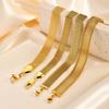 Punk Mesh Strap Chain Bracelet for Women,Stainless Steel Adjustable Chain Bracelets,18K Gold Plated Accessory Gift