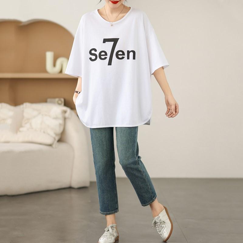 Short Sleeve Oversized Vintage Casual Loose T Shirt Tops Women Summer T-shirt