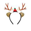Cute Christmas Headband Flocked Antler Xmas Hairband Creative Deer Ear Headband  Woman
