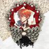 Lace Ribbon Oshikatsu Magnet Otakukatsu 57mm 75mm Rosette Can Badge Rosette/Red [Used]