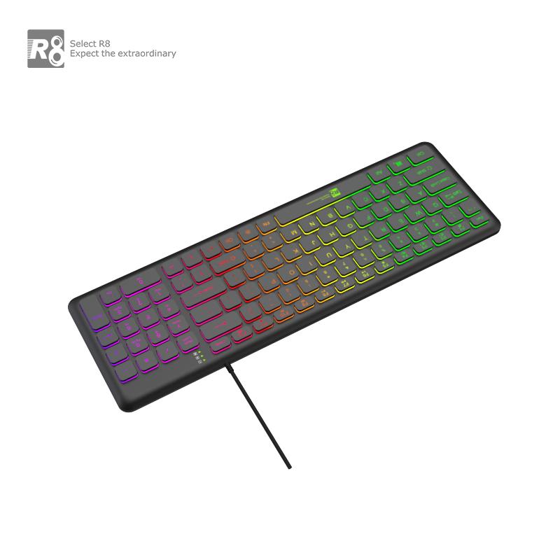104 Keys Gaming Keyboard Wired Keyboard With RGB LED Back Light Middle Size Keyboard for PC Gamer