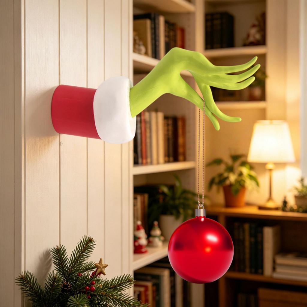 Christmas Hand Wall Decoration Festive Holiday Hanging Ornament for Home Party Decor