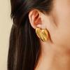 Ying Tai 18K Gold-Plated Stainless Steel Earrings – Unique Geometric Design, Titanium Steel, High-End European and American Style.