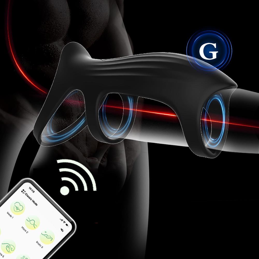 Anneau pénien vibrant pour pénis, améliorant la dureté et la durée de l'érection, jouet sexy pour adulte, vibrateur avec télécommande, 10 stimulations