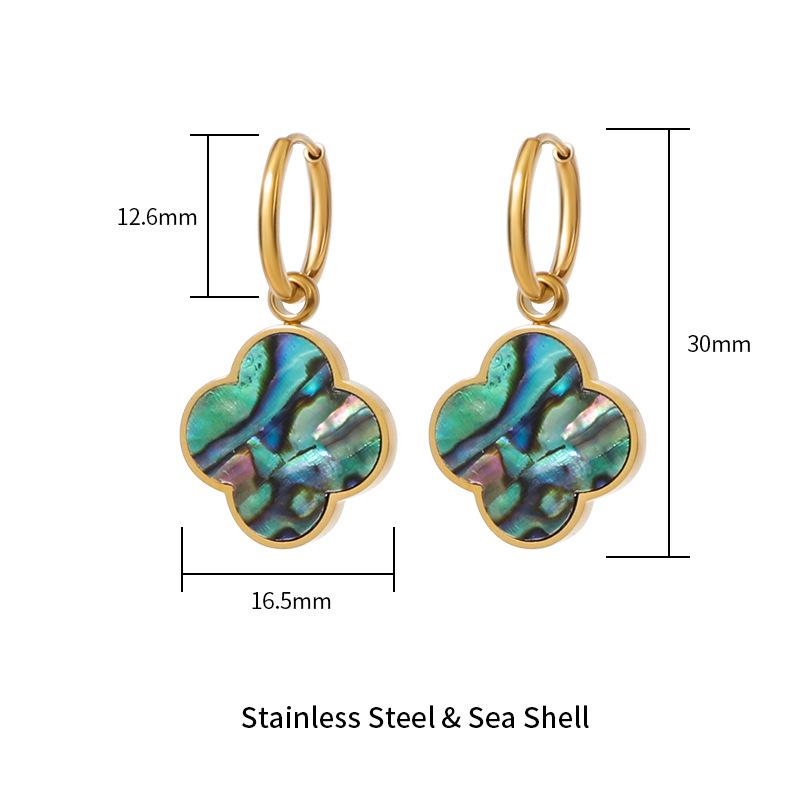 Light Luxury Abalone, Fritillaria, Earrings for Women, High-end Four-leaf Clover, Star Geometric Pendant Earrings