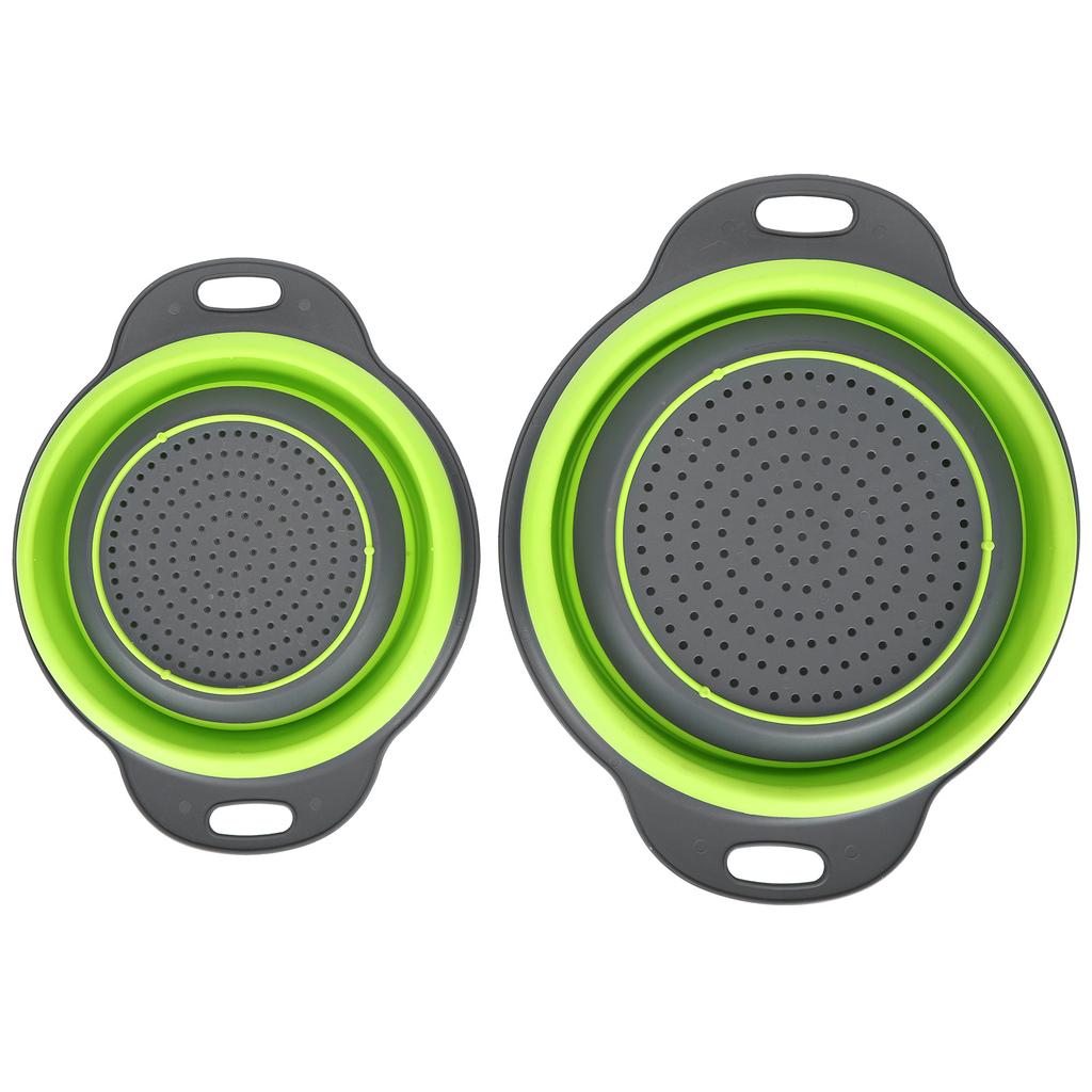 2PCS Round Retractable Folding Drain Basket Fruit Basket Multifunctional Kitchen Plastic Basin