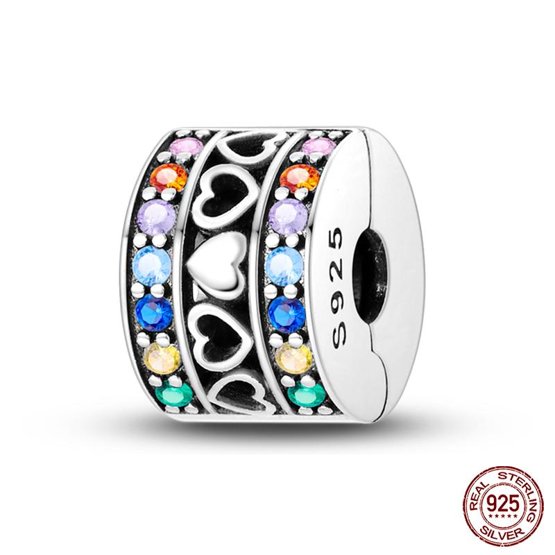 Fit Qikaola Original Bracelet 100% Copper Shining Colorful Zircon Heart Charms Beads Exquisite Diy Jewelry Gift