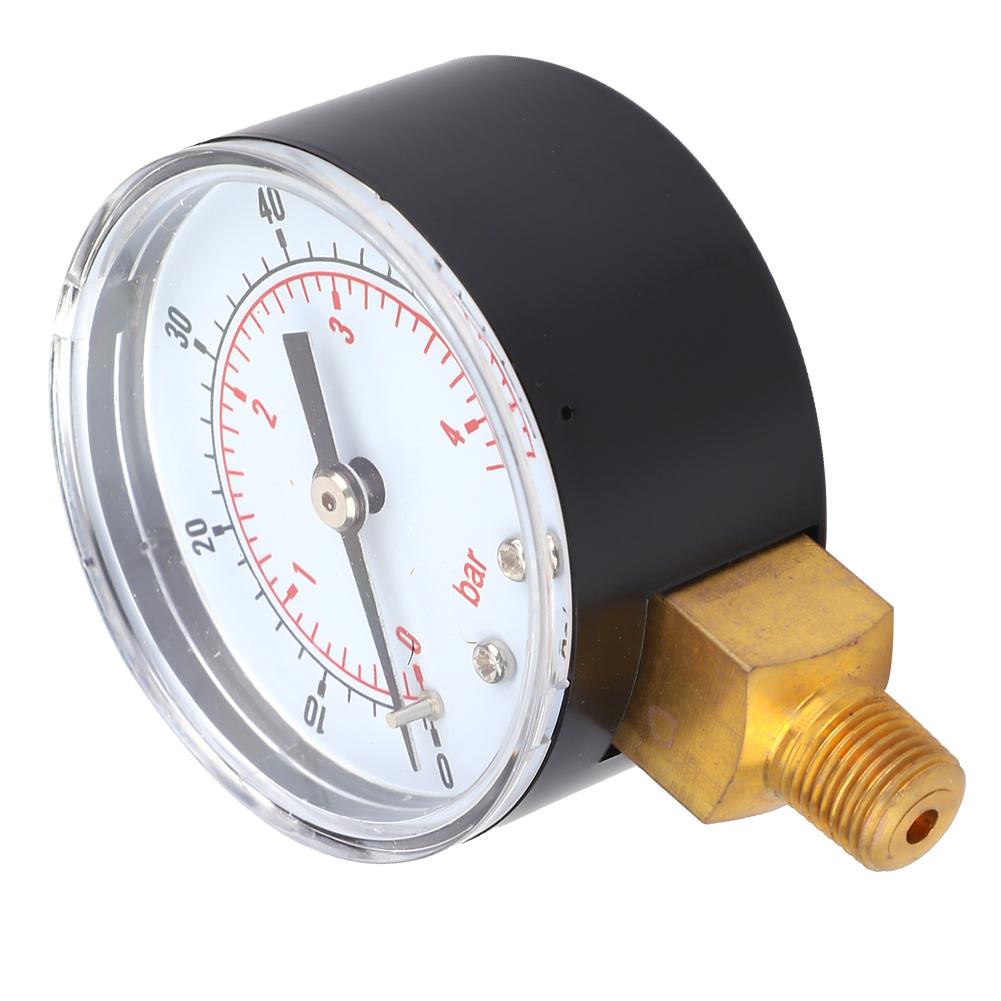 Pressure Gauge 50mm 1Celsius8 BSPT Bottom Connection for Water Oil Gas (0-15PSI 0-1Bar )