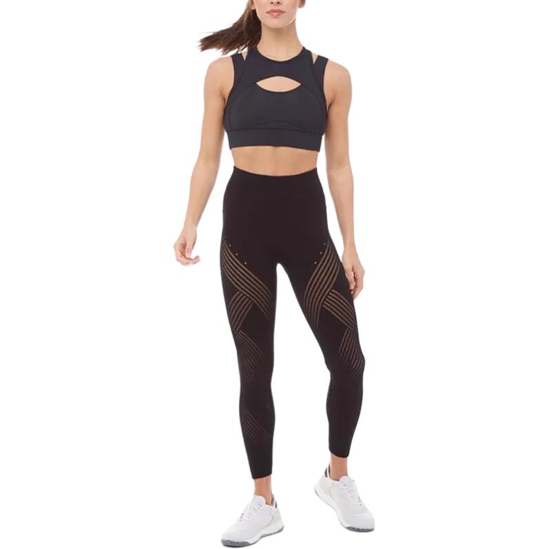 Adidas Stella McCartney Collaboration Solid Color Breathable Comfortable Round Neck Sports Bra Women Underwear Black DW9550