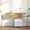 Wall Mounted Shelf with Drawers Artisan Oak Finish 100 x 36 x 19 cm