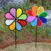 4 Stück Blumen-Windrad Windmühlen-Spielzeug Dekoration Handheld-Windräder Dekoration Bunte Blumen-Skulptur für den Hinterhof