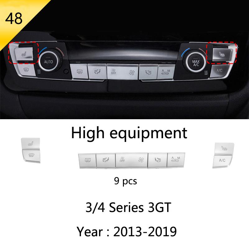 Car Styling Carbon Fiber Interior Button Panel Decoration Cover Trim Sticker Frame For BMW 3 Series F30 3gt F34 F32 Accessories