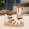 Lucyever Plus Size Wedge Rome Sandals Women 2025 Summer Cross Strap Platform Sandles Woman Cozy Thick Bottom Gladiator Sandalias