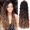 Goddess Faux Locs Crochet Synthetic Hair 12 strands/Lot Soft Gypsy Locs Wavy Crochet Braids Dreadlocks 3 Tone Curly Wavy Hair
