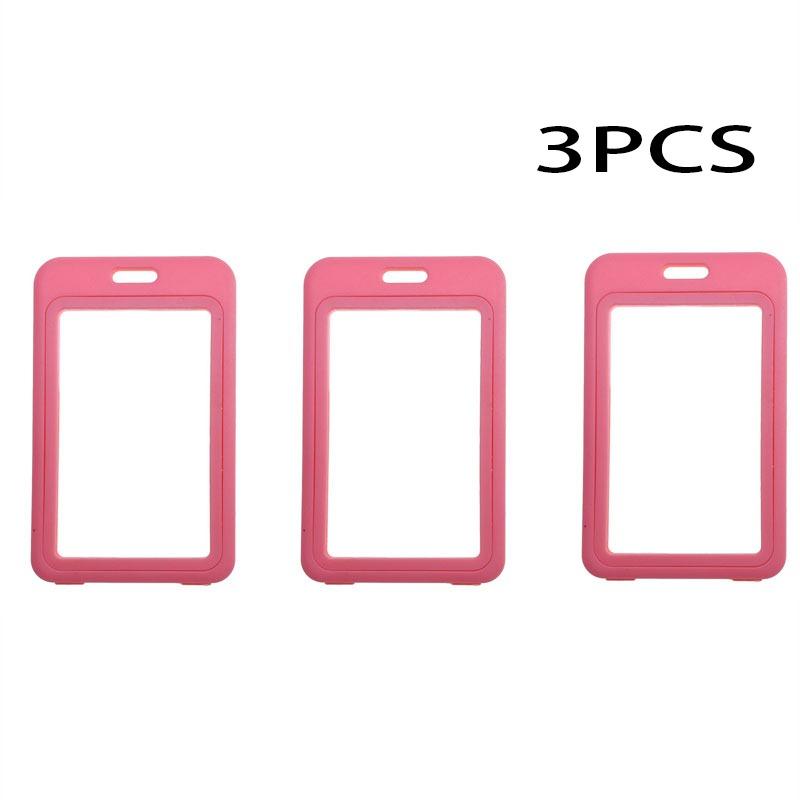Cute Double Sided Transparent ID Card Holder Waterproof Name Badge Horizontal Id Badge Holder for Work School Clear Plastic