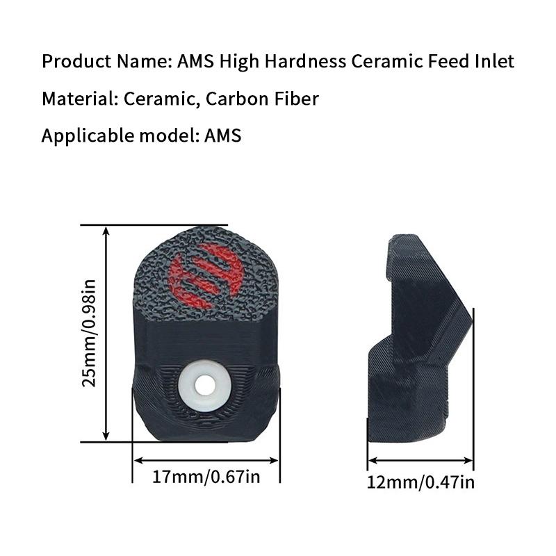 4Pcs For Bambu Ams Guard Durable Ceramic Inlet Ring Protector 3D Printer Parts For Bambu A1/P1/X1/H2D/Ams