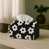 1pc of Modern Minimalist Graphic Tissue Box for Dining Napkins, Floral Pattern Black White, a Home Tissue Box for Living Room Tables, And Car Tissue B