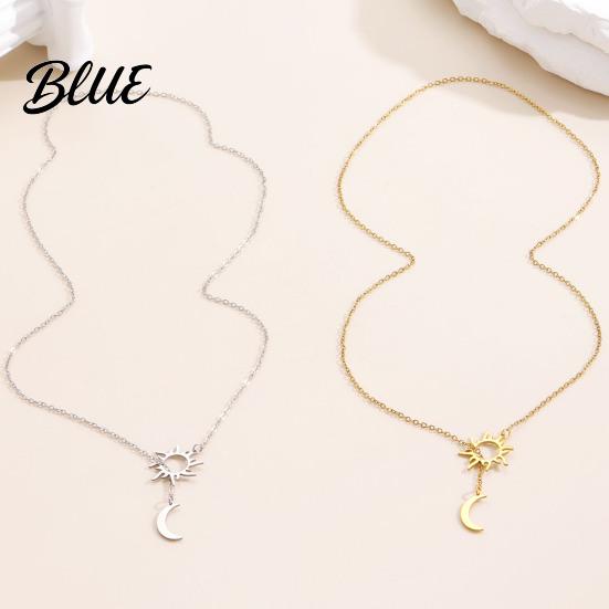 Retro Necklace Sun And Moon for Women Plated Y Romantic