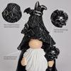 Halloween Resin Vintage Gnome Ornament with Skull & Bat Wizard Gnome Statue for House Bedroom Living Room Holiday Gifts