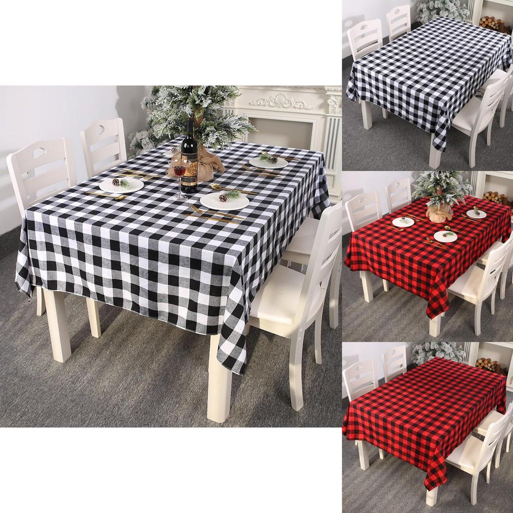 Red Trendy Black Checkered Tablecloth Ideal For Creating A Festive Christmas Vibe
