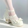 Adorabili Scarpe con Tacco Alto e Plateau Rosa Lolita con Fiocco a Farfalla per Ragazze e Donne, Carini Mary Jane con Abito Sakura