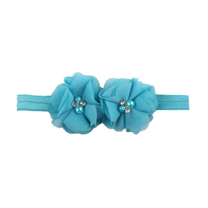 Solid Color Baby Headband, Flower Chiffon Rhinestone Floral Headband, Children's Flower Headband Hair Accessories