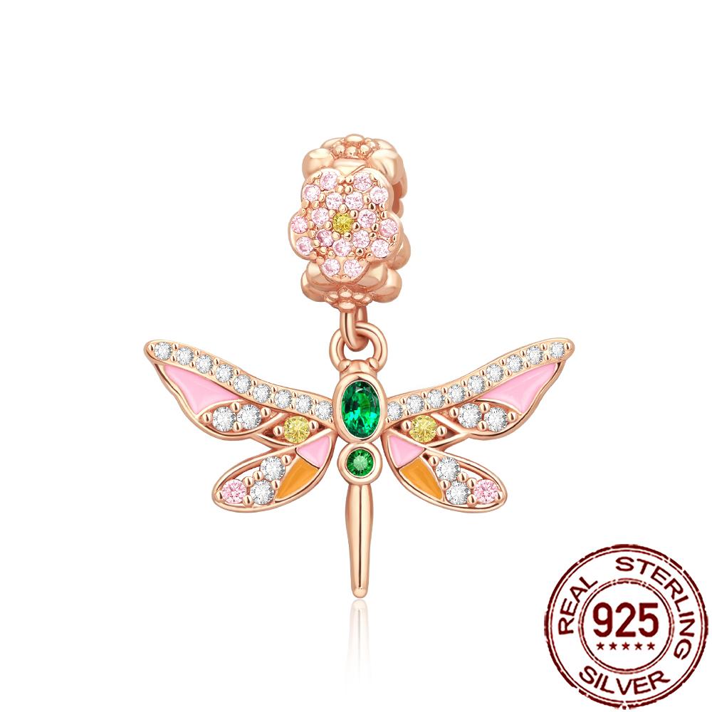 Spring New Charms Genuine Copper Floral Bee Firefly Style Butterfly Beads Fit Original Bracelet Necklace Handmade DIY Jewelry