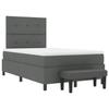 VidaXL Lit à ressorts avec Matelas &amp; Banc Gris foncé 120x200 cm Tissu 3344059